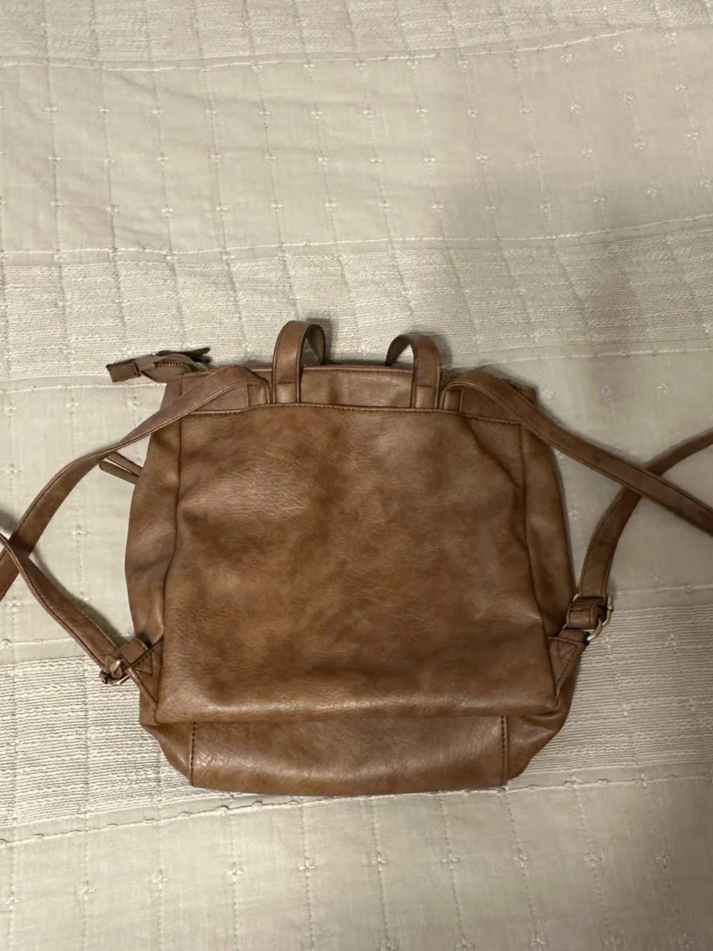Relic Brown Convertible Leather Backpack Crossbody